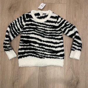 NWT Crewcuts Zebra stripe sweater for girls.